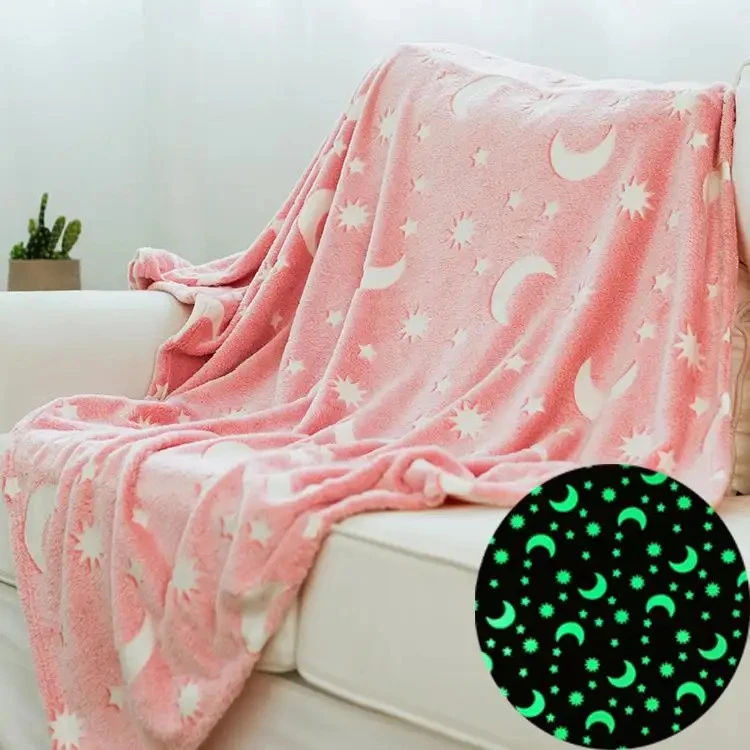 100 peratus Poliester Flanel Glow in The Dark Throw Blanket