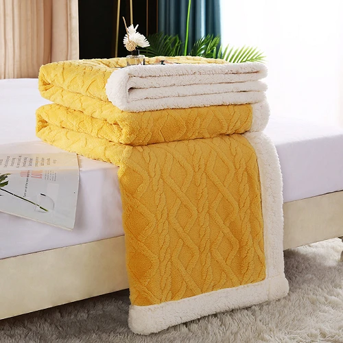Selimut Sherpa Flanel Jacquard