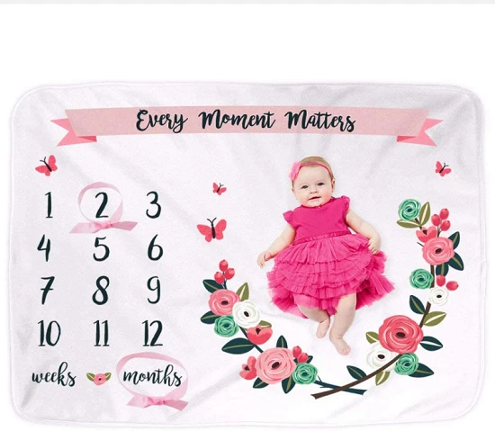 Selimut Bayi Milestone 100% Poliester Berkait