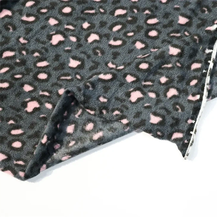 Leopard Print Polar Fleece Rib Fabric in stock