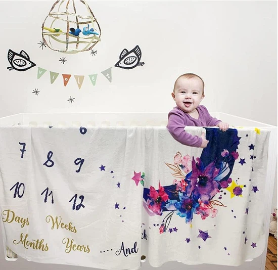 Milestone Flannel Baby Blanket