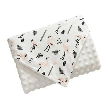 Selimut Bayi Minky Dot Bulu Lapis Dua Lapisan