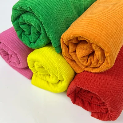 Stretch Spandex Polyester Rib Fabric For Sweater