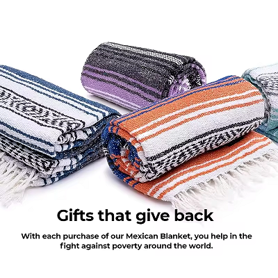 Mexican Cotton Woven Throw Blankets